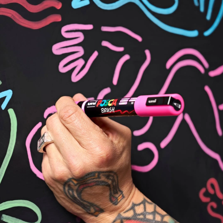 Set 16 markere Posca PC-5BR cu varf mediu tip pensula 1-4mm [9]
