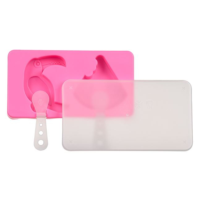 Set 2 forme inghetata cu bete,plastic,roz,18x10 cm