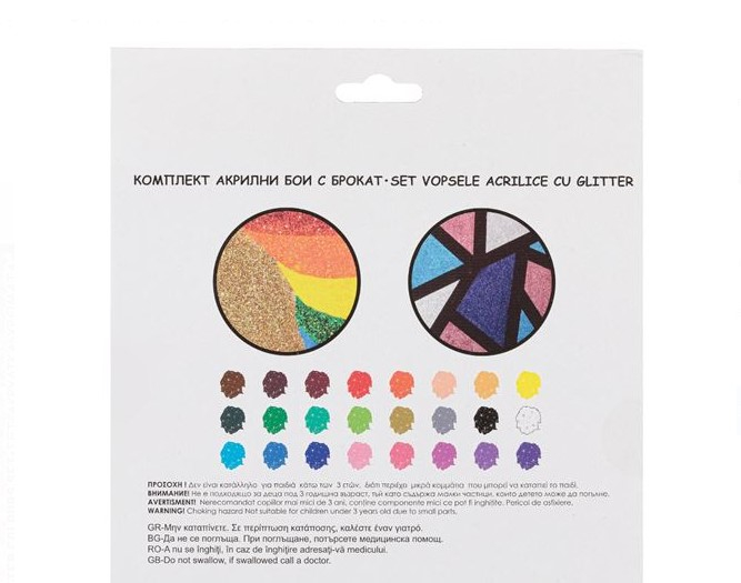 Set 24 culori acrilice glitter pentru pictura [2]