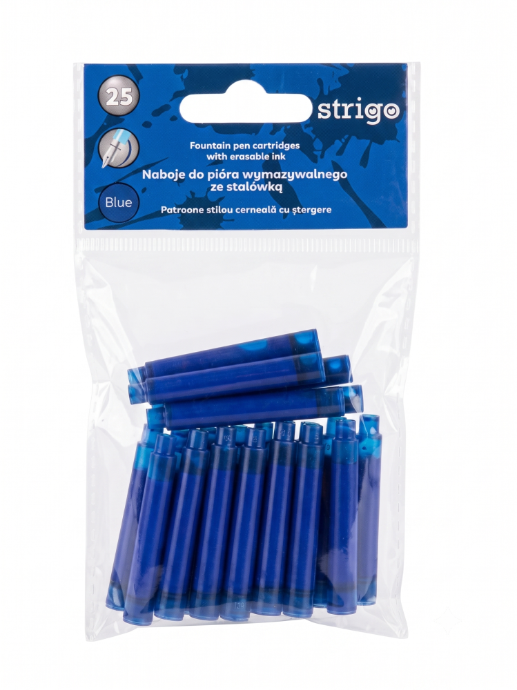Set 25 rezerve pentru Stiloul cu stergere Strigo cu Cerneală Albastră –  Ștergere prin Fricțiune [2]