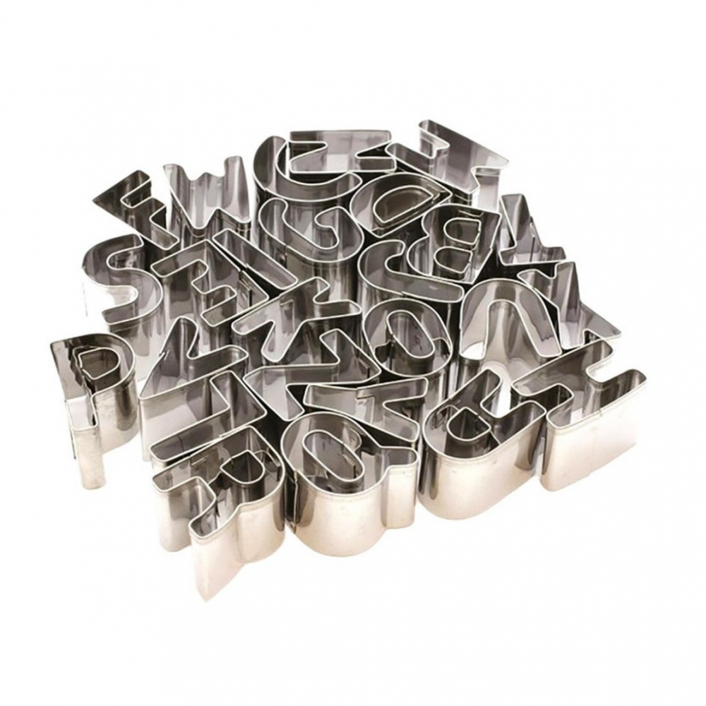 Set 26 forme decupatoare pentru biscuiti, litere metalice,abecedar,3 cm [3]