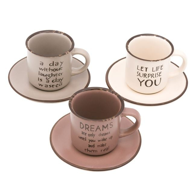 Set 3 cesti cu farfurii pentru cafea [2]