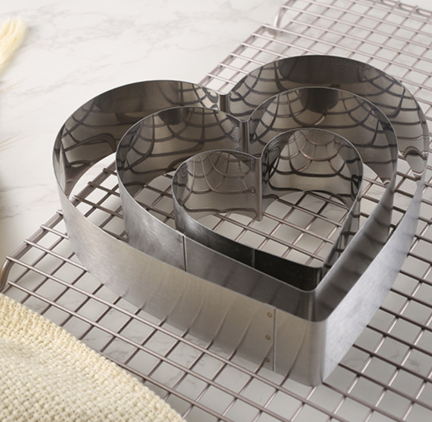 Set 3 forme metalice pentru prajituri, model inima,otel inoxidabil,3 dimensiuni [4]