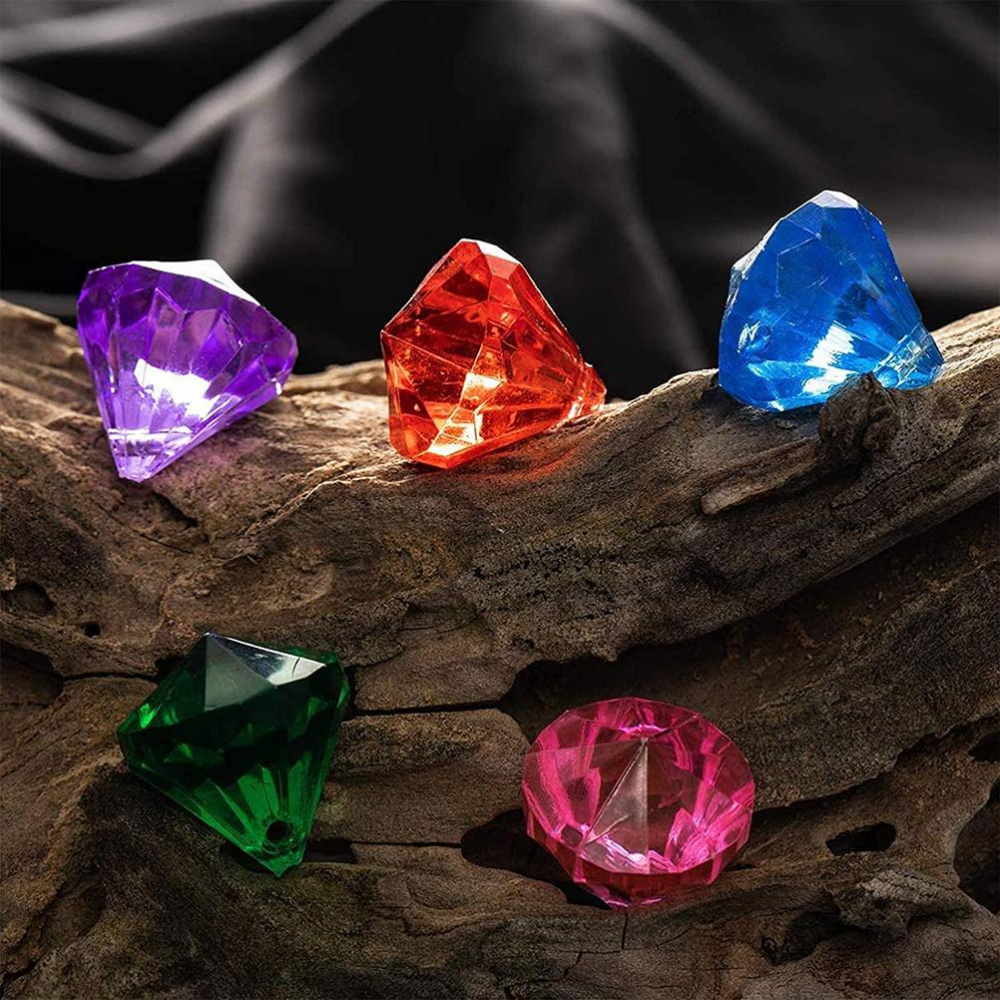 Set 30 diamante colorate pentru proiecte DIY, plastic, 2.5x2 cm [2]