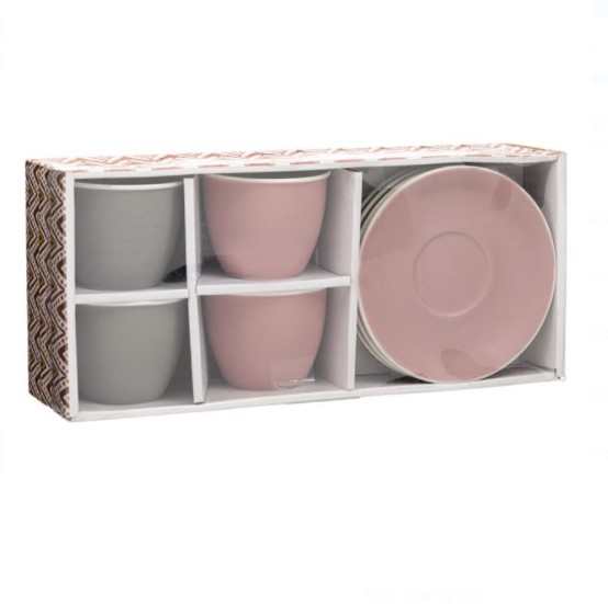 Set 4 cesti cu farfurii pentru cafea [4]