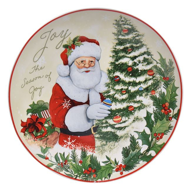 Set 4 farfurii pentru servire imprimeu Mos Craciun [2]