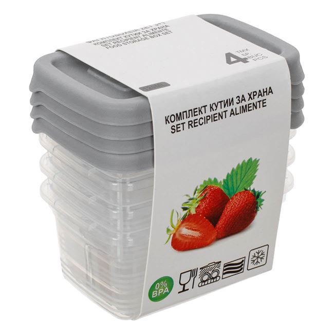 Set 4 mini caserole cu capac pentru alimente,125 ml,4 bucati/set [4]