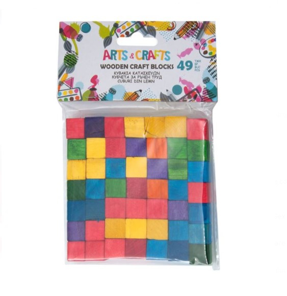Set 49 cuburi din lemn pentru activitati crafts [2]