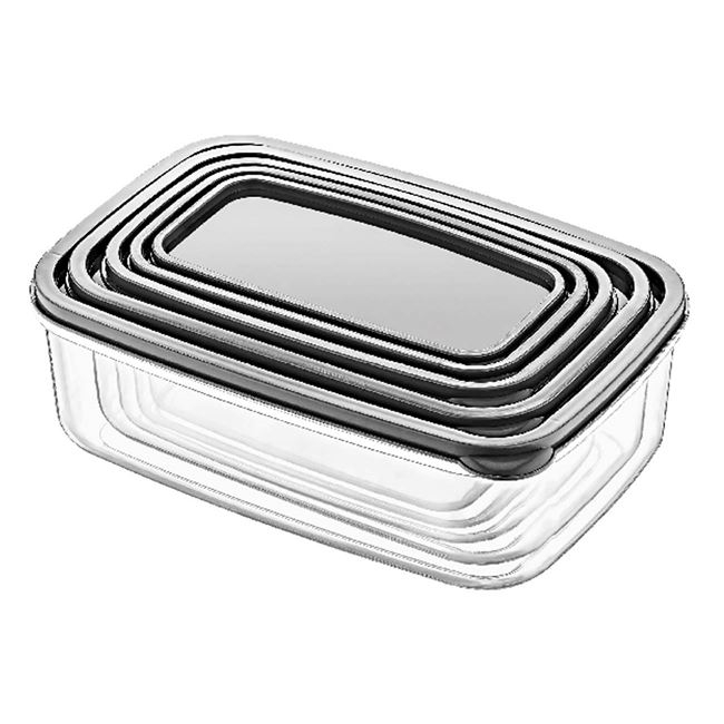 Set 5 caserole cu capac,5 marimi,plastic,multicolor [2]