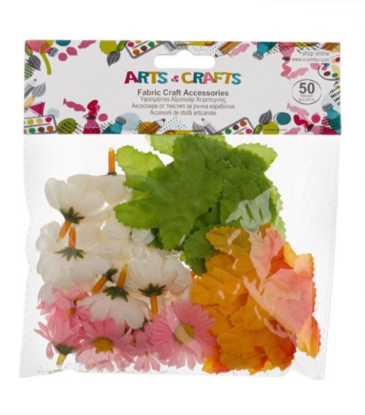 Set 50 bucati flori si frunze pentru activitati crafts [2]