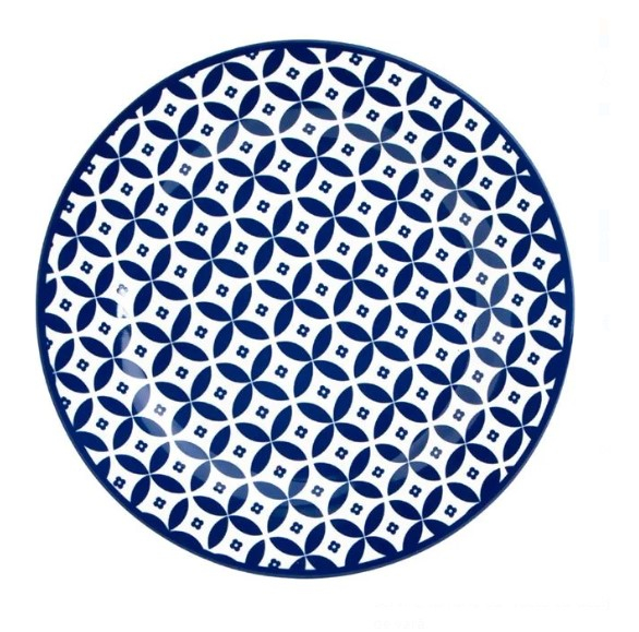 Set 6 farfurii albastre pentru servire din portelan cu design Romb [2]