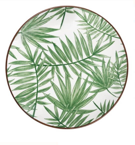 Set 6 farfurii pentru servire din portelan cu design Frunze tropicale [2]