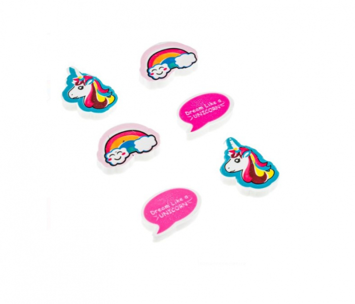 Set 6 gume de sters cu Imprimeu Unicorn si Curcubeu [2]