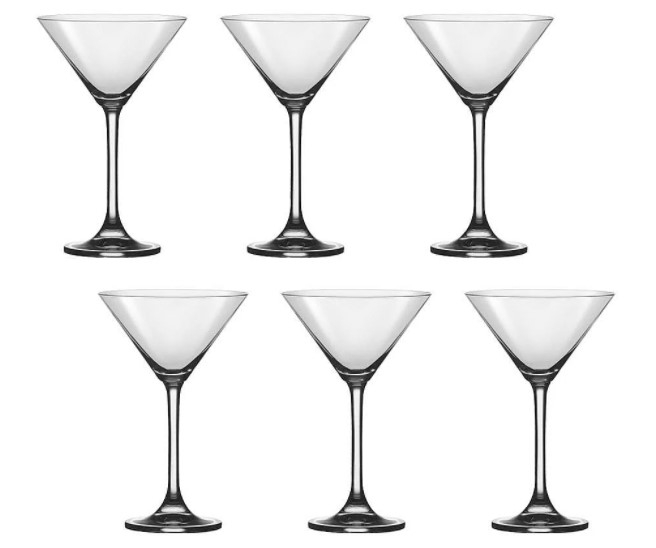 Set 6 pahare martini cocktail ,280 ml, transparent, bohemia royal crystal