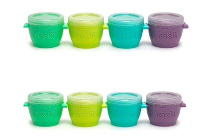 Set 8 recipiente din silicon Snap&Go pentru bebelusi Melii,multicolor,118 ml [6]