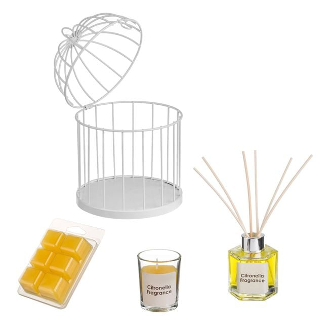 Set antitanțari cu suport metalic alb – ulei citronella și lumânări [3]