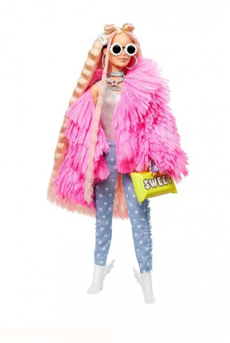 Set Barbie Extra Fluffy cu jacheta roz si unicorn [2]