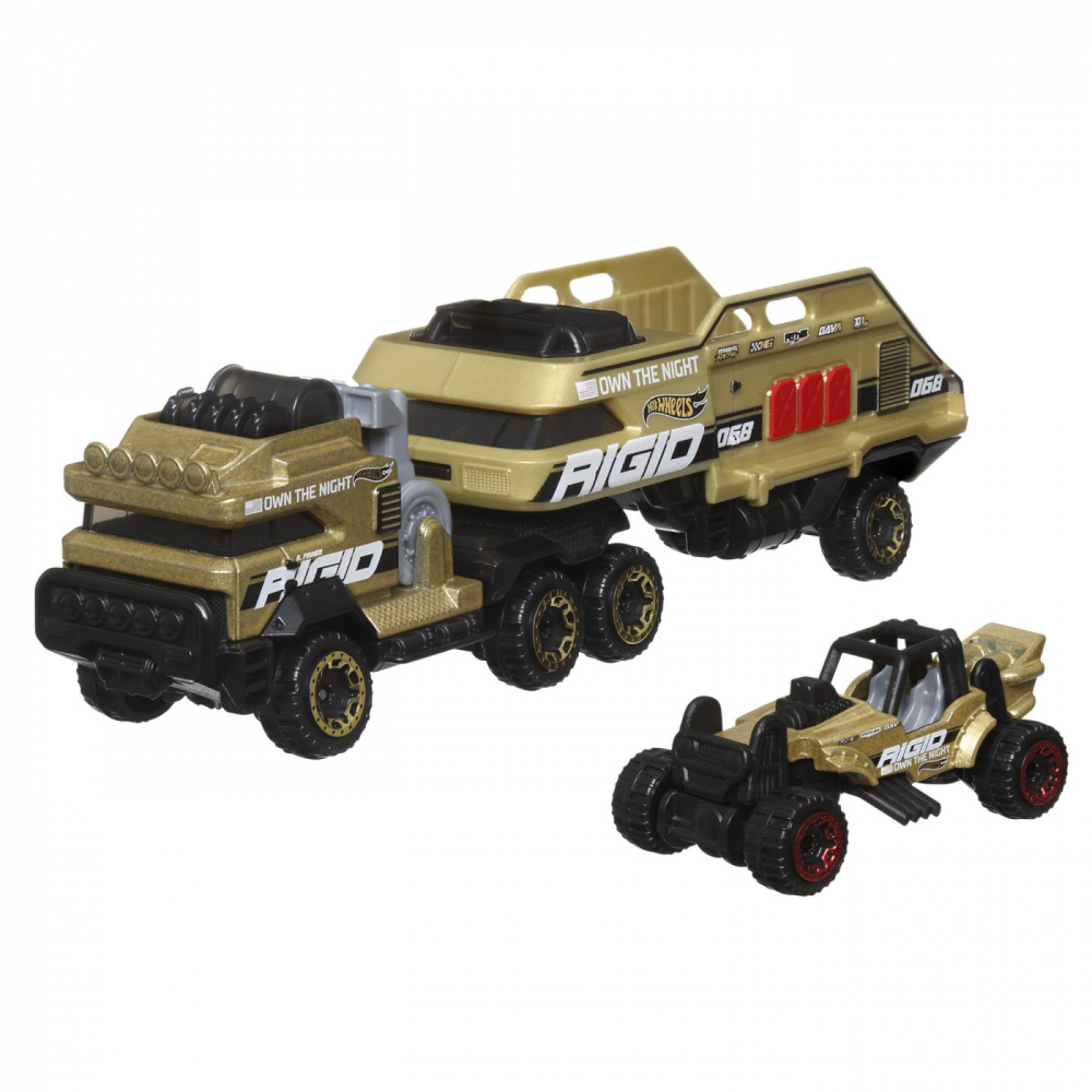 Set Camion Si Masina Sport Hot Wheels Baja Battalion Maro [2]