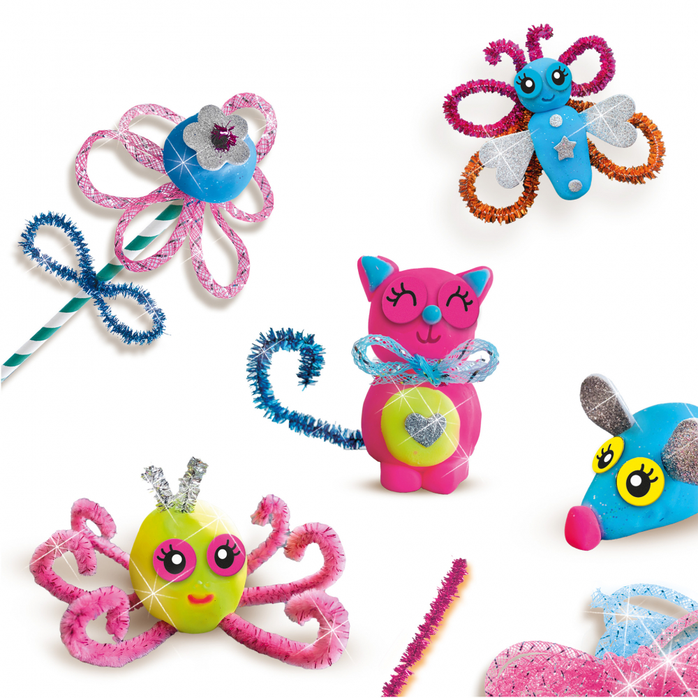Set copii de creat animale din plastilina cu accesorii incluse si sclipici [3]
