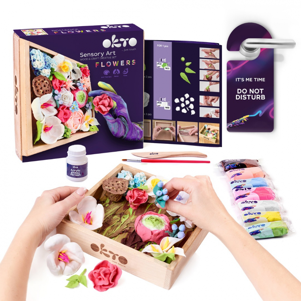 Set creatie Wood & Craft - Flowers, 21*21cm - Romance [1]