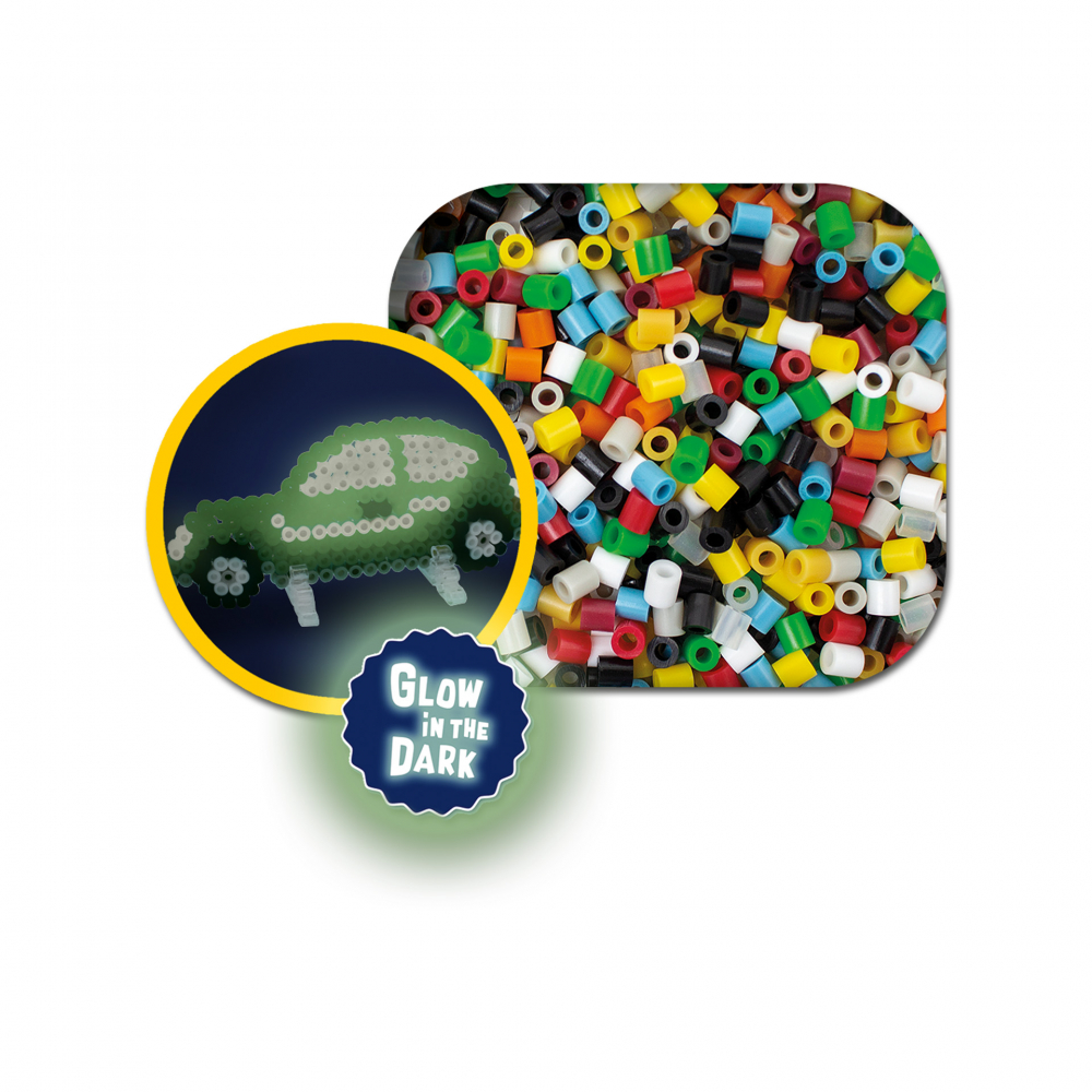 Set creativ 1400 Margele de calcat cu accesorii incluse,tematica Masina Glow in the Dark [4]