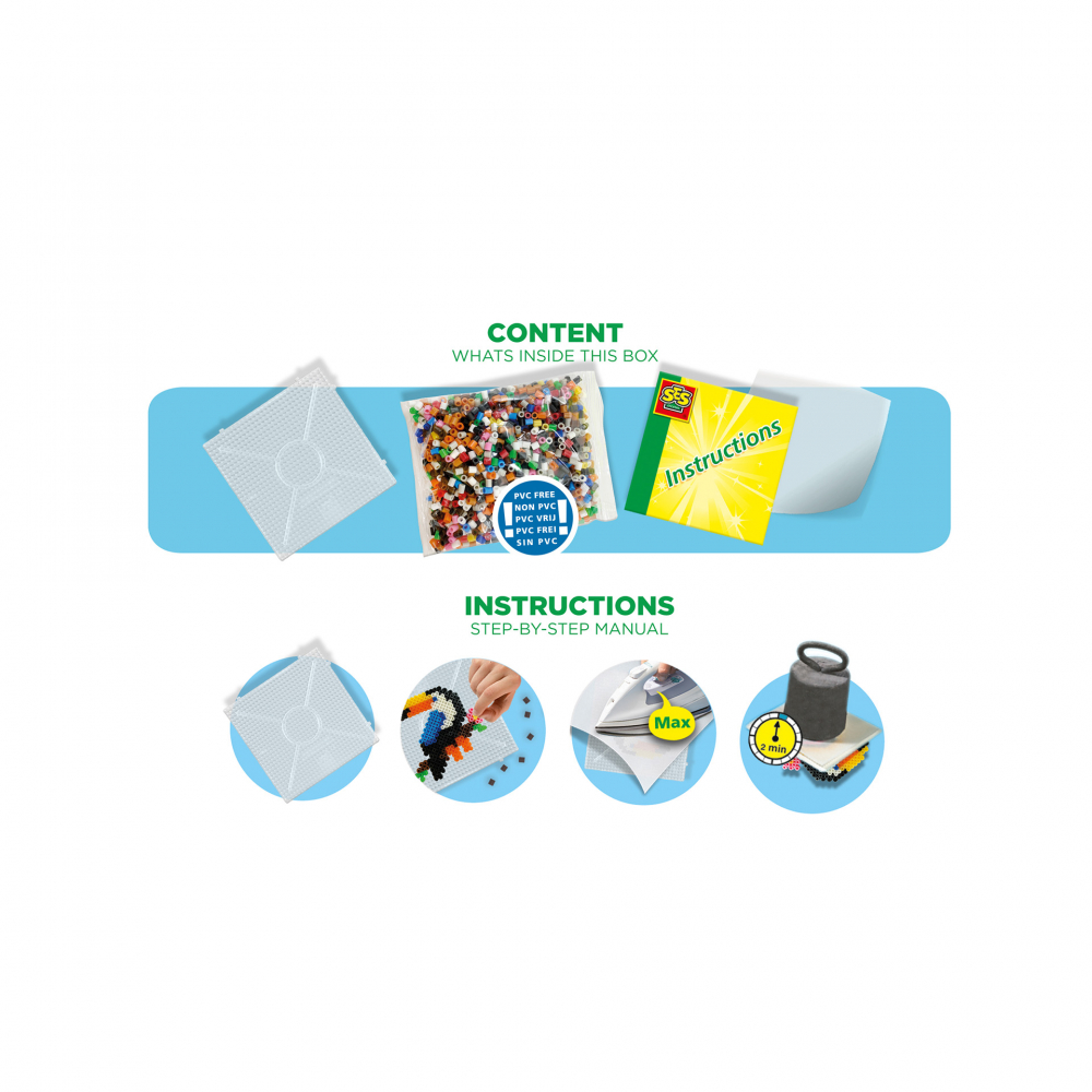 Set creativ 2400 Margele de calcat cu accesorii incluse,tematica Animale din Jungla,+5 ani [4]