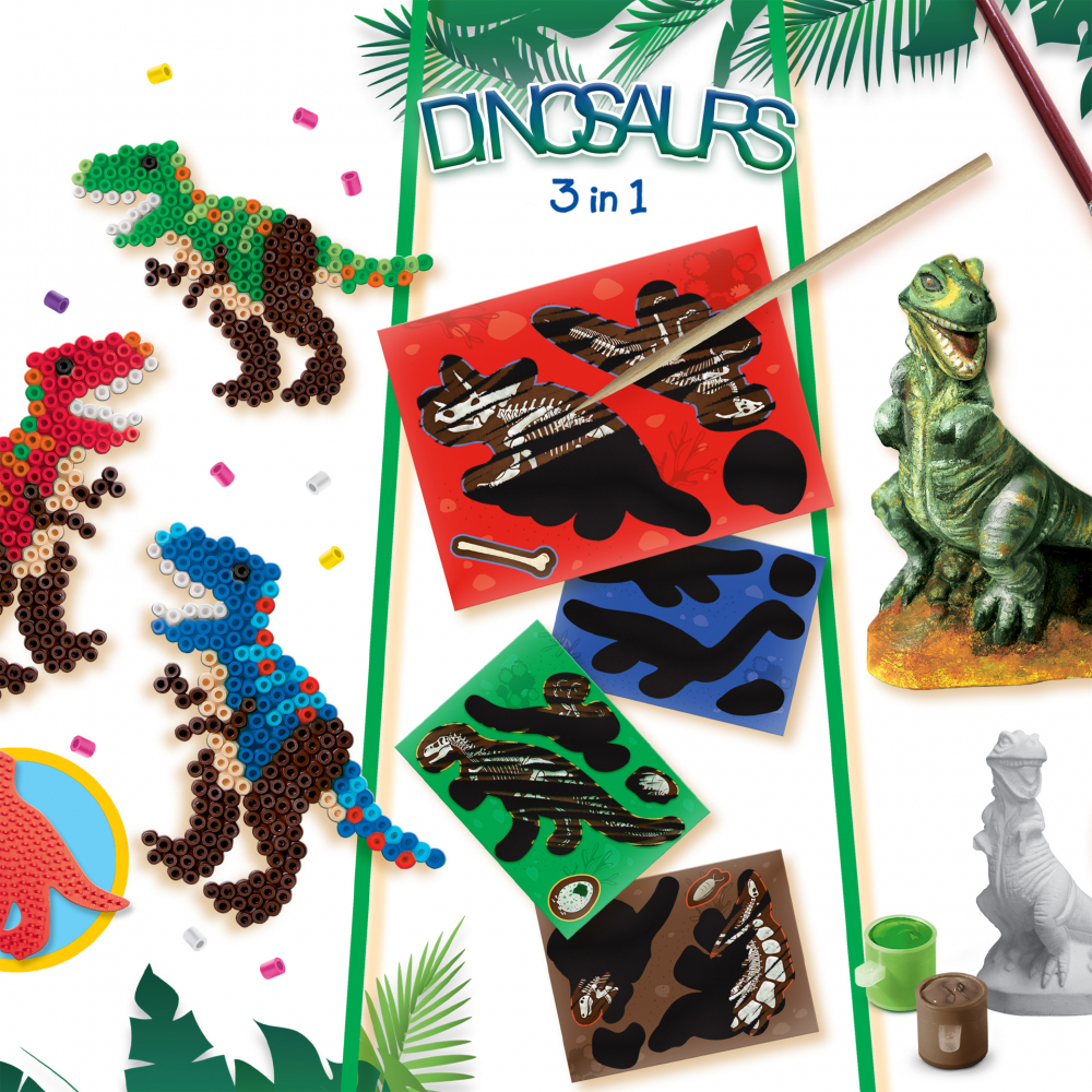 Set creativ  3 in 1 cu accesorii incluse- Dinozauri,5-8 ani [4]