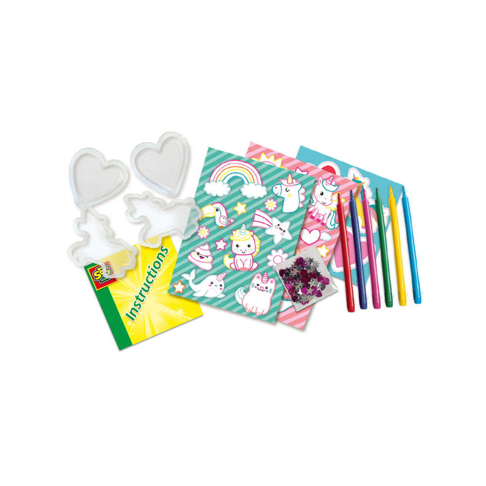 Set creativ - Autocolante unicorni cu accesorii incluse,+5 ani [2]
