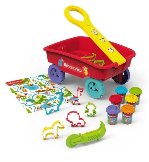 Set creativ Carucior cu roti cu plastilina si accesorii incluse [2]
