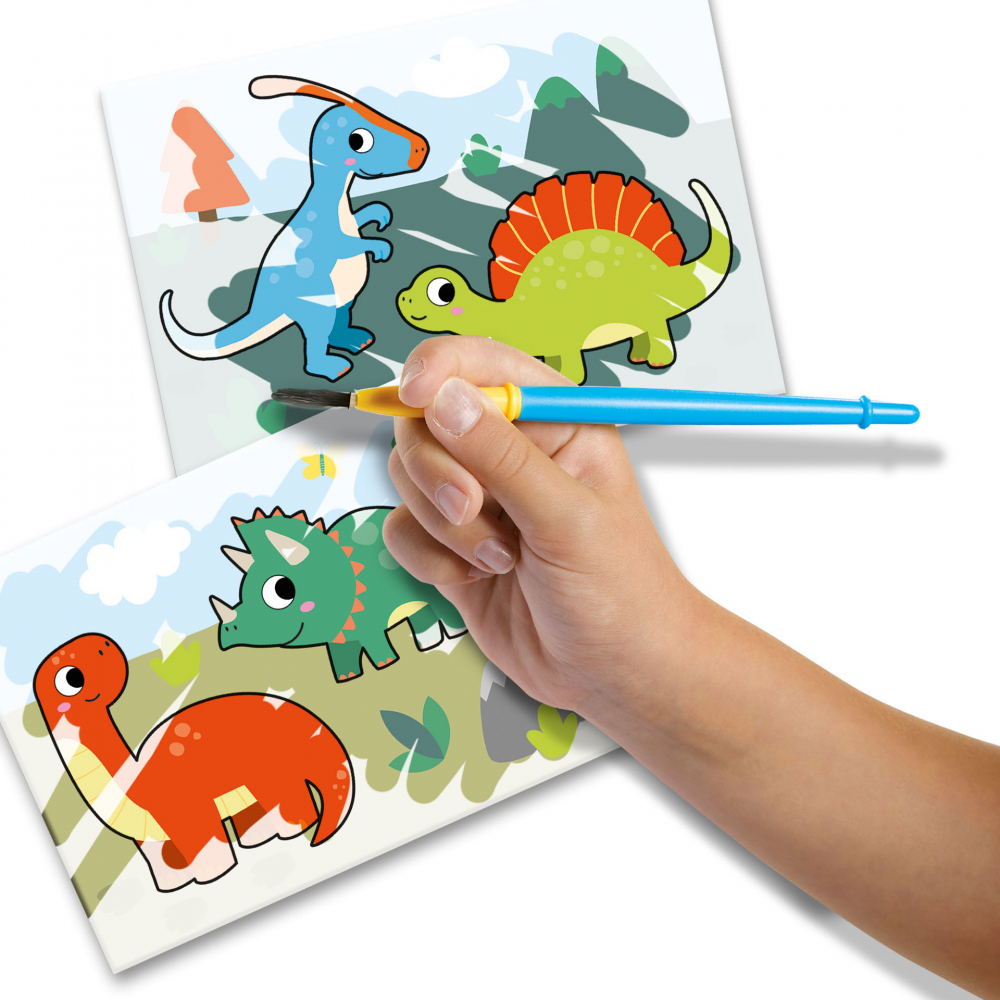 Set creativ- Coloreaza cu apa dinozauri cu 4 cartonase si pensula,1-4 ani [2]