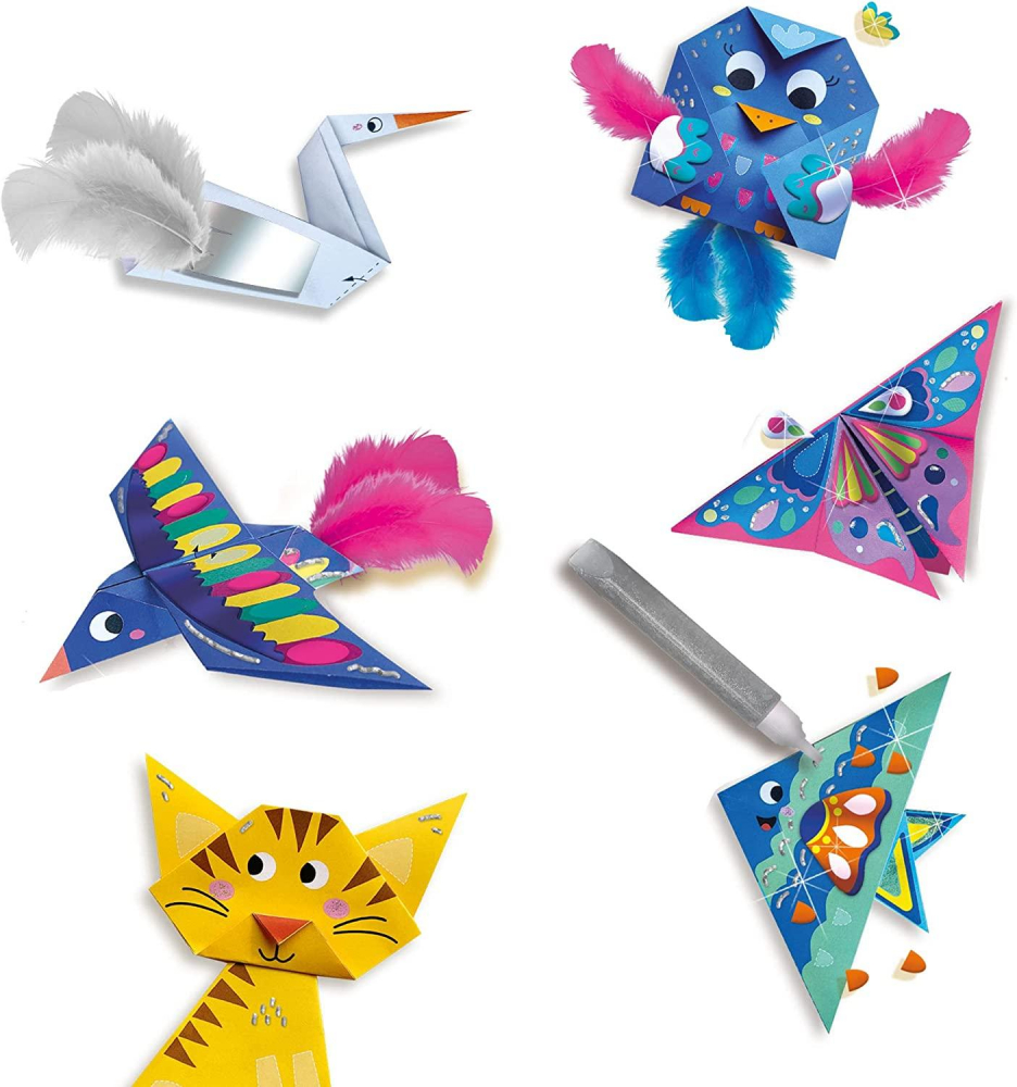 Set creativ copii cu accesorii incluse - Origami cu pene si sclipici [2]