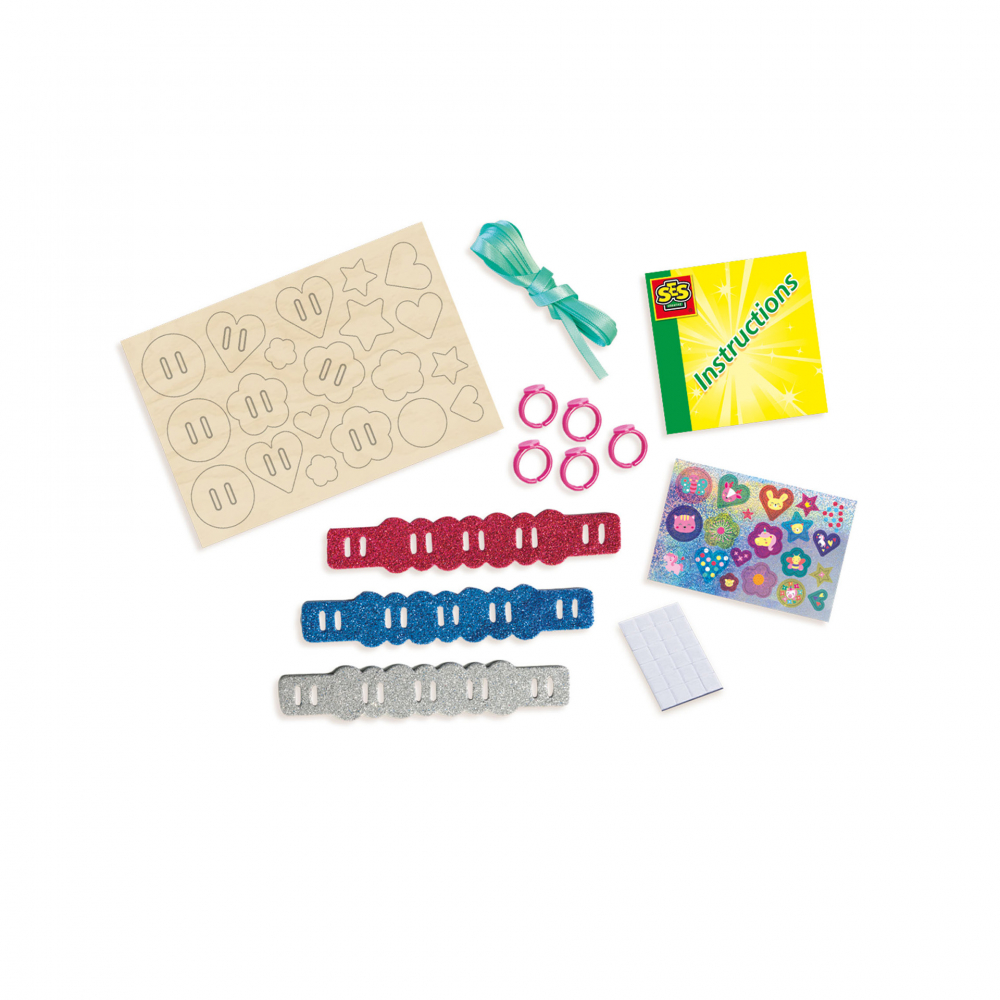 Set creativ cu accesorii incluse - Inele si bratari cu sclipici,3-6 ani [2]