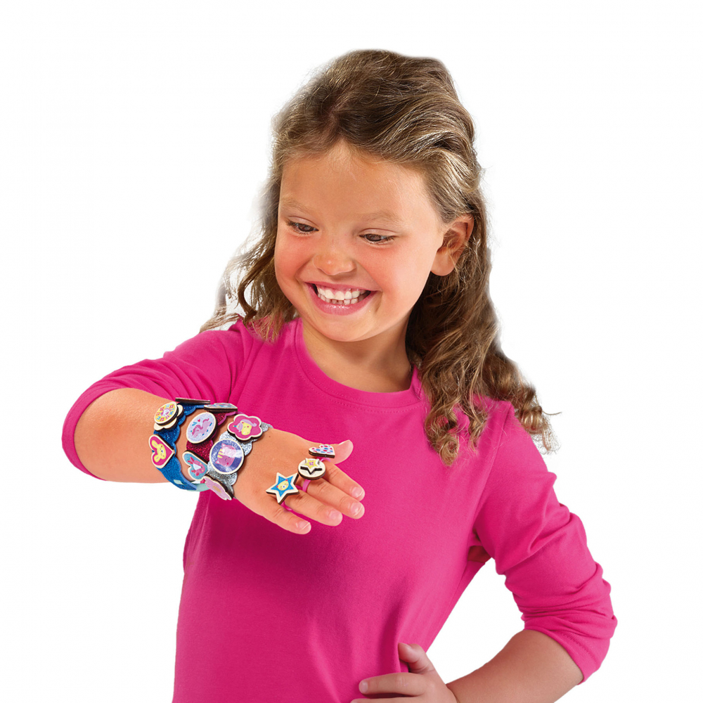 Set creativ cu accesorii incluse - Inele si bratari cu sclipici,3-6 ani [4]