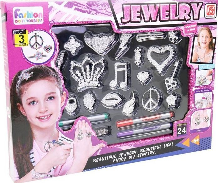Set creativ de colorat bijuterii cu 3 markere incluse, +4 ani