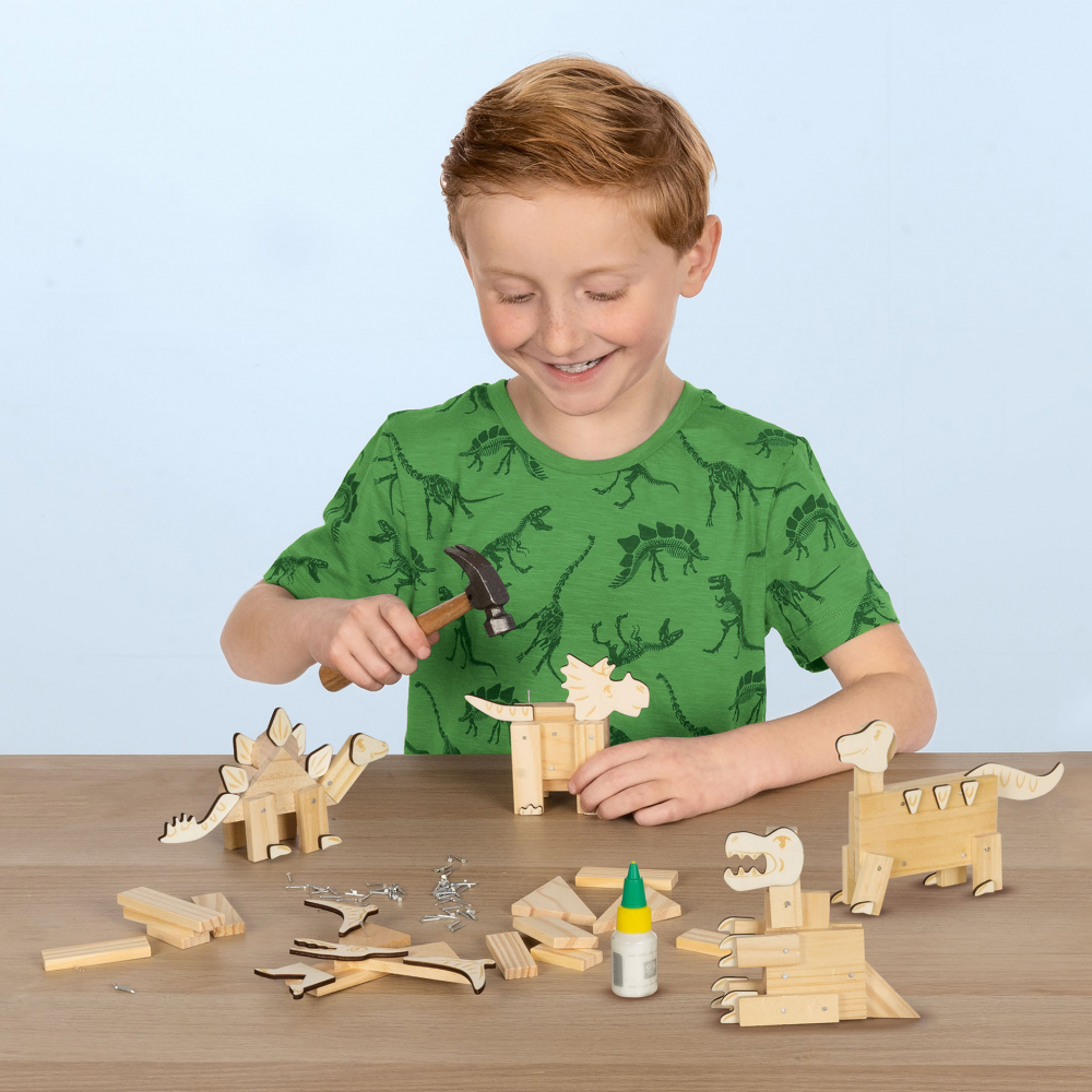 Set creativ de constructie - Dinozauri din lemn [3]