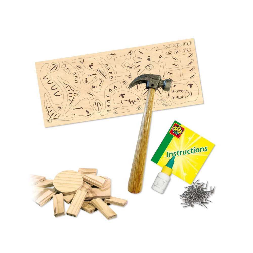 Set creativ de constructie - Dinozauri din lemn [2]