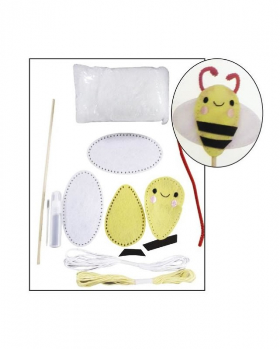 Set creativ din fetru pentru copii-Prima mea albinuta cu accesorii incluse,+5 ani