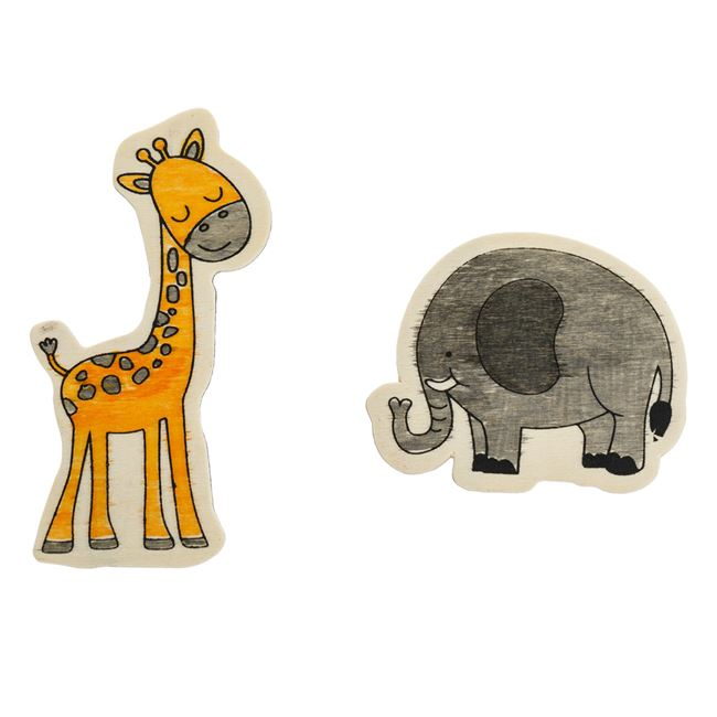 Set creativ din lemn figurine magnetice animale cu 3 carioci,6 bucati/set [2]