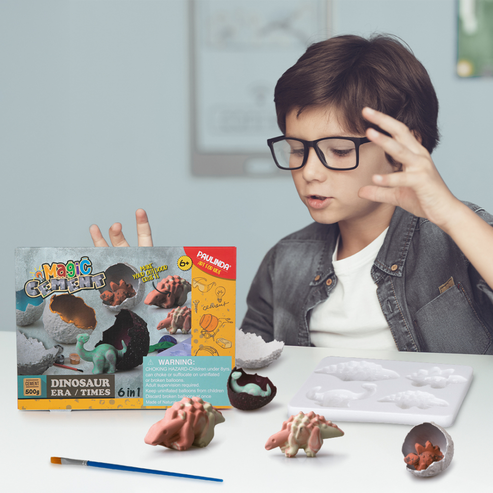 Set Creativ DIY Ciment Magic Dinozauri pentru Copii - Kit Complet cu Accesorii și Matrițe [2]