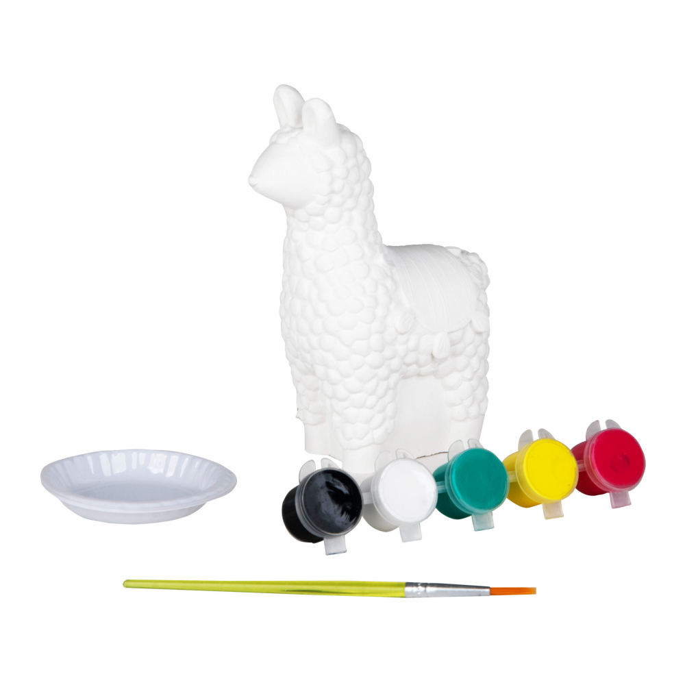 Set creativ DIY -Coloreaza figurina din ipsos Alpaca cu accesorii incluse,+6 ani [2]