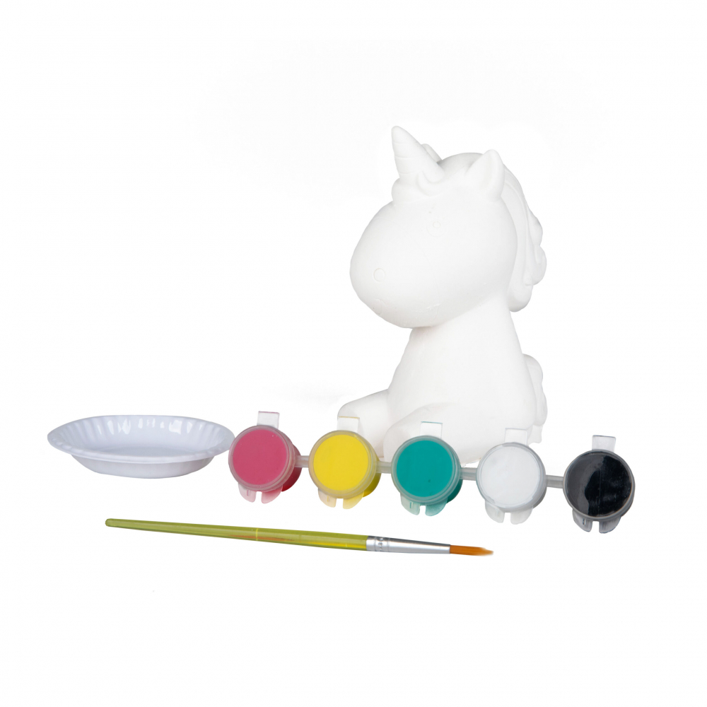 Set creativ DIY -Coloreaza figurina din ipsos Unicorn cu accesorii incluse,+6 ani [2]