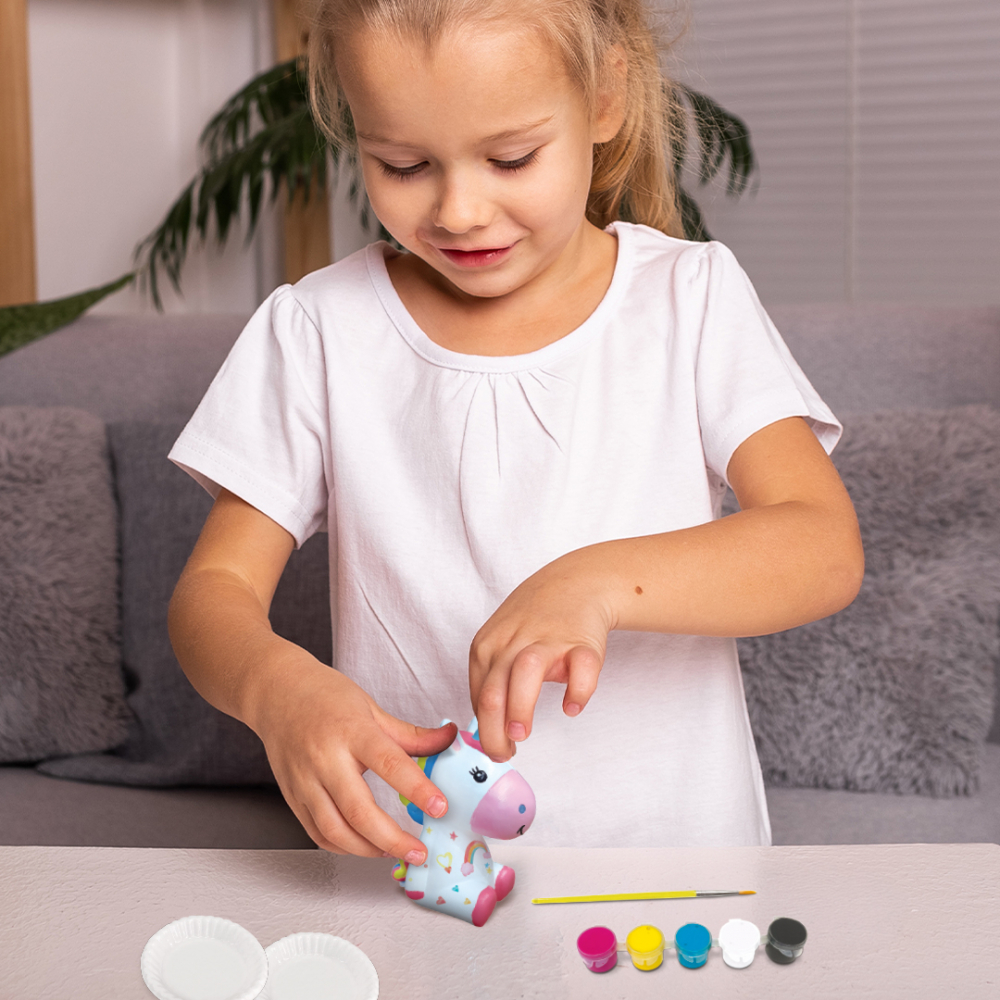 Set creativ DIY -Coloreaza figurina din ipsos Unicorn cu accesorii incluse,+6 ani [4]