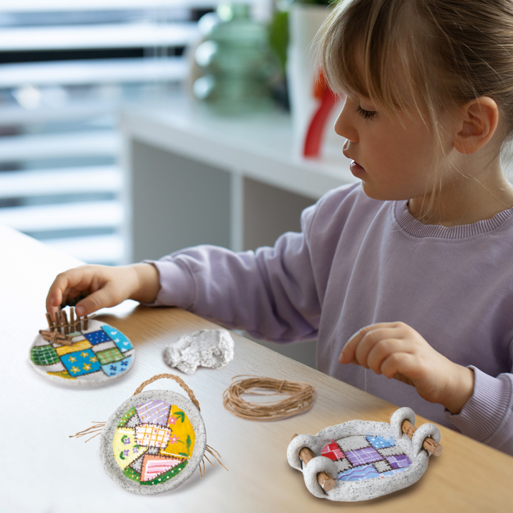Set creativ DIY Strigo -Mini farfurii din ciment cu accesorii inlcuse,+7 ani [3]