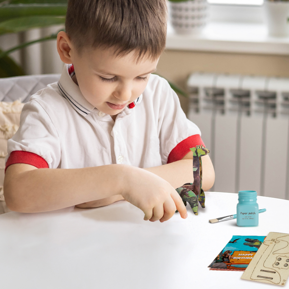 Set creativ DIY Strigo-Tehnica Servetelului Puzzle Girafa 3D din lemn,+7 ani [2]