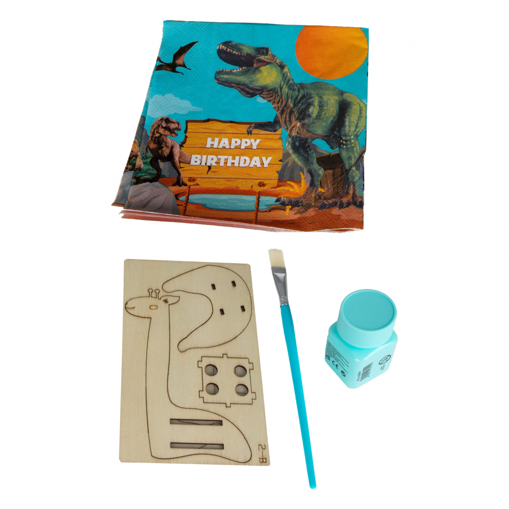 Set creativ DIY Strigo-Tehnica Servetelului Puzzle Girafa 3D din lemn,+7 ani [3]