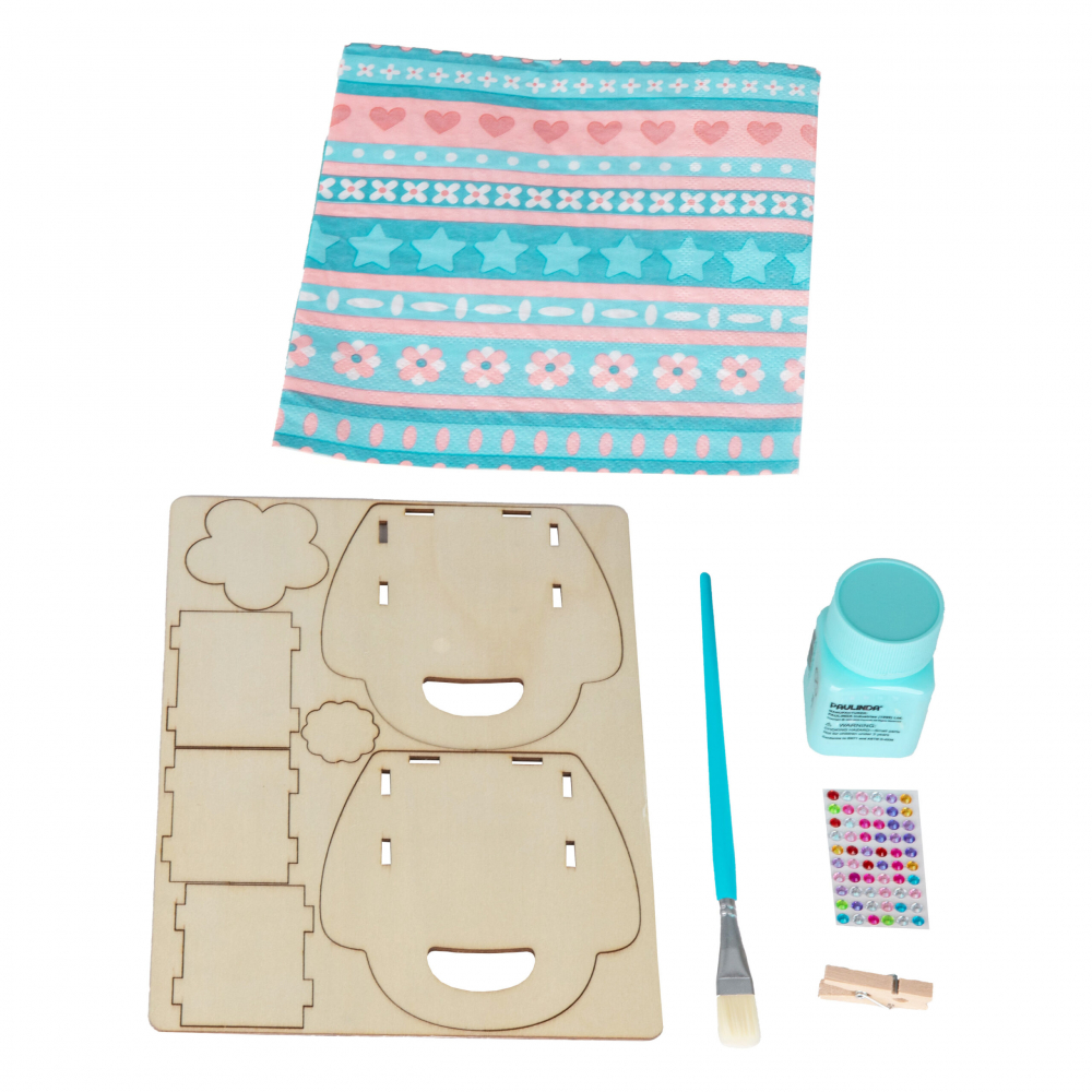 Set creativ DIY Strigo-Tehnica Servetelului Suport din lemn pentru diverse accesorii,+7 ani [3]