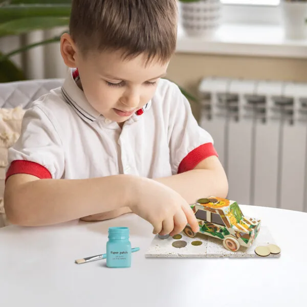 Set creativ DIY tehnica servetelului Pusculita masinuta puzzle 3D cu accesorii incluse,+7 ani [3]