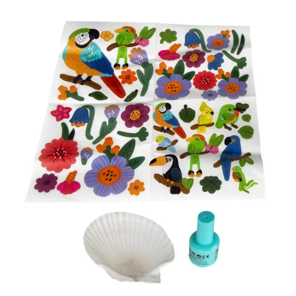 Set Creativ DIY Tehnica Șervețelului - 2 Scoici Cutii pentru Bijuterii cu Accesorii Incluse (7+ ani) [3]