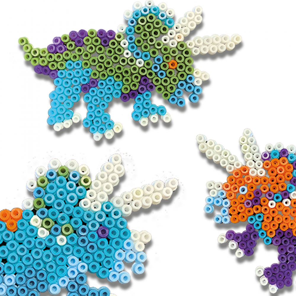 Set creativ Green Beedz –1200 Margele de calcat Triceraptos,+5 ani [3]