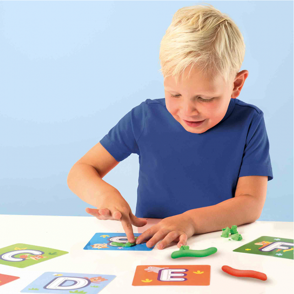 Set creativ-Invat literele cu 26  carti cu alfabet si 6 recipiente plastilina,6x20 gr [3]